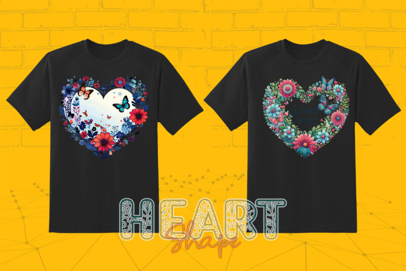 200 PNG 2nd Set of Valentines Day Heart Shape Love Illustration Clipart Bundle for T-shirt Design and POD business