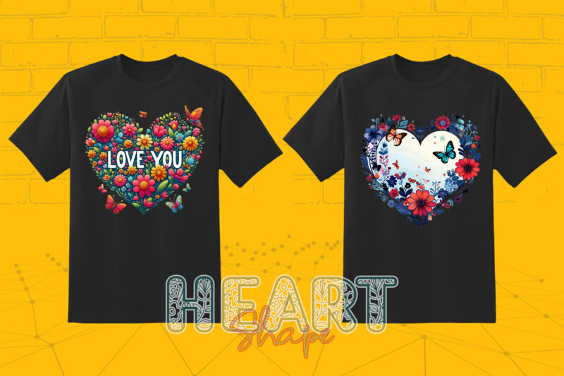 200 PNG 2nd Set of Valentines Day Heart Shape Love Illustration Clipart Bundle for T-shirt Design and POD business