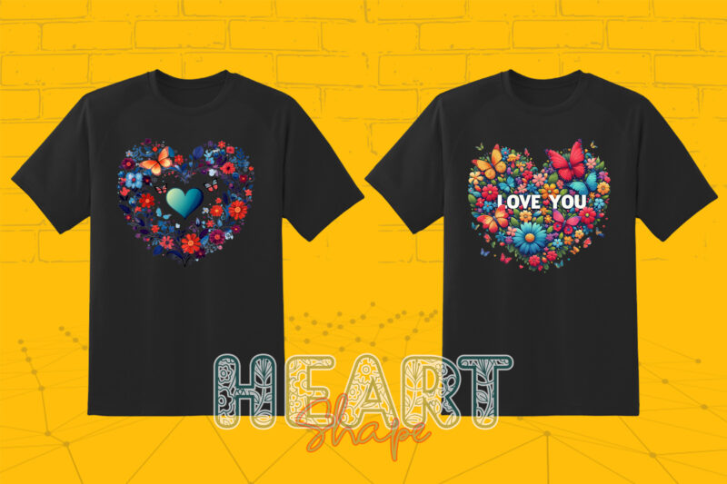 200 PNG 2nd Set of Valentines Day Heart Shape Love Illustration Clipart Bundle for T-shirt Design and POD business