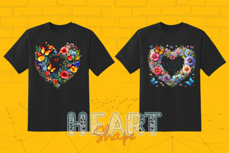 200 PNG 2nd Set of Valentines Day Heart Shape Love Illustration Clipart Bundle for T-shirt Design and POD business