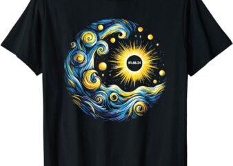 Van Gogh Total Solar Eclipse April 8th 2024 T-Shirt