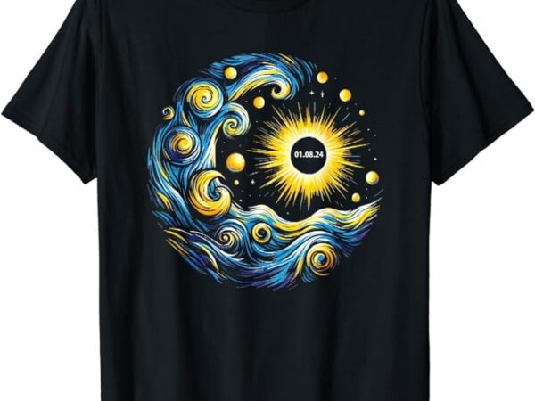 Van gogh total solar eclipse april 8th 2024 t-shirt