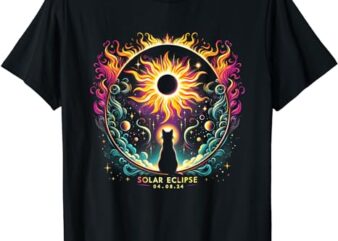 View Totality April 8 2024 Solar Eclipse Cat Lover Astronomy T-Shirt