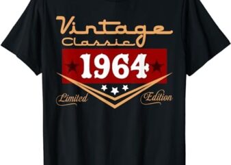 Vintage 60th Birthday Decorations Vintage 1964 60 Birthday T-Shirt