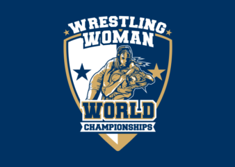 Woman World Wresling Championship Poster t shirt design for sale
