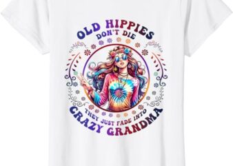 Womens Old Hippies Don’t Die Fade Into Crazy Grandmas V-Neck T-Shirt