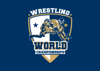 World Wresling Championship Poster t shirt design for sale