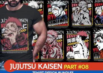 Download jujutsu kaisen part 08 tshirt design bundle