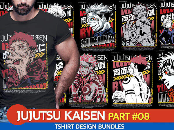 Download jujutsu kaisen part 08 tshirt design bundle