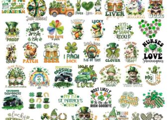 Bundle Patrick Day Png, Happy Lucky Png, Shamrock Png t shirt template