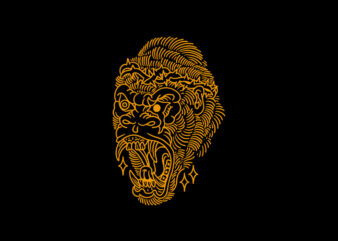 angry gorilla t shirt vector