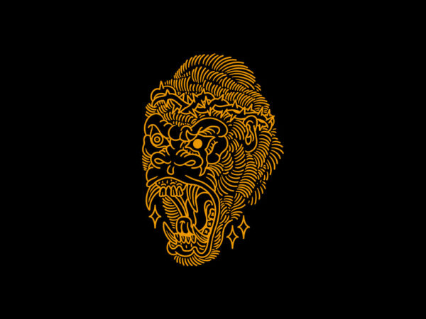 Angry gorilla t shirt vector