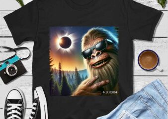 Bigfoot Glasses Taking A Selfie With Solar 2024 Eclipse Png