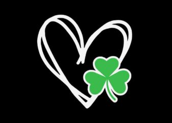 Heart Shamrock Svg, Heart St Patrick’s Day Svg, Heart Irish Svg