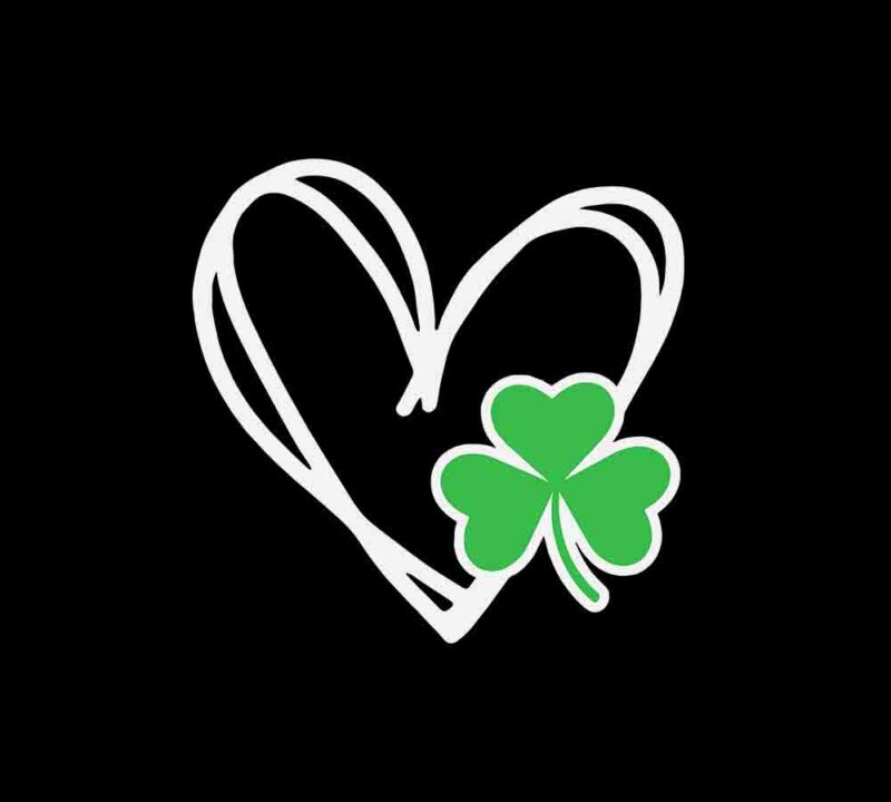 Heart Shamrock Svg, Heart St Patrick’s Day Svg, Heart Irish Svg