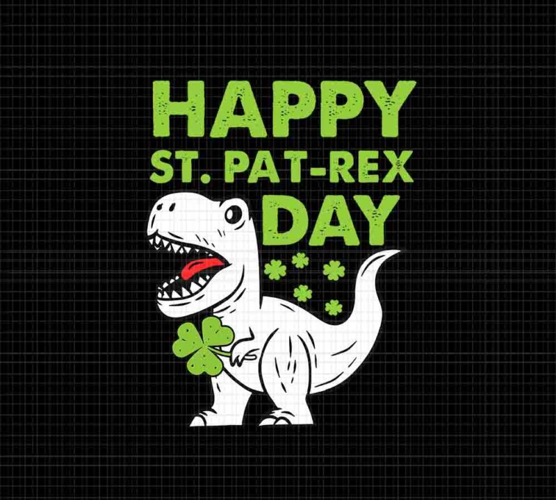 Happy St Pat T-rex Day Svg, Dinosaur St Patrick’s Day Svg, Dinosaur Shamrock Svg