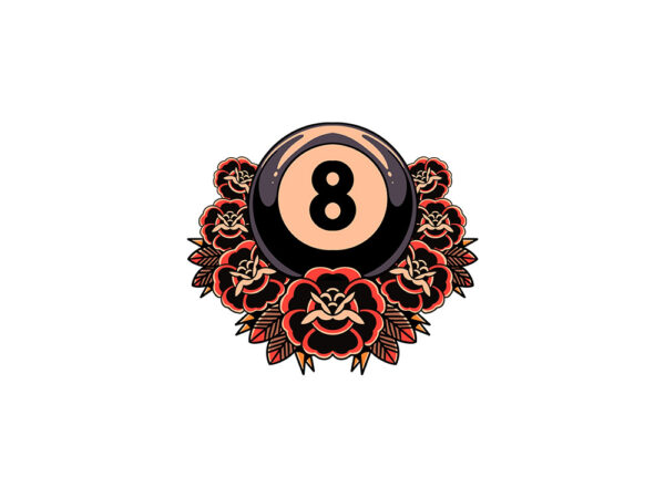 Billiards roses t shirt template