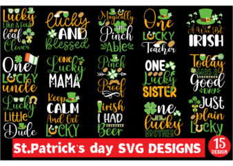St. Patrick’s Day SVG designs bundle, Saint Patrick’s Day svg, patrick svg, Rainbow svg, Lucky svg, Shamrock svg, cut files cricut Happy St.