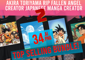 Akira Toriyama Rip Fallen Angel Creator Japanese Manga Dragon Ball Bundle t shirt vector
