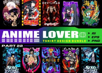 Populer anime lover part 22 tshirt design bundle illustration