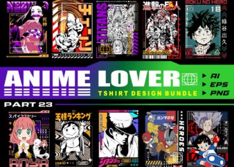 Populer anime lover part 23 tshirt design bundle illustration