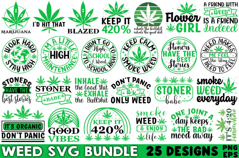Weed SVG Bundle, Marijuana SVG Bundle