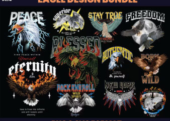 79 Eagle designs bundle, Eagle T-shirt design, Eagle streetwear design, bikers design, eagle png, hawk png, bird svg, DTF, DTG