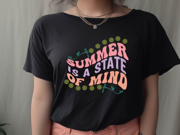 Summer is a state of mind t shirt template vector