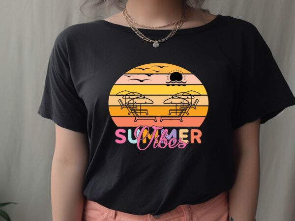 Summer vibes t shirt template vector