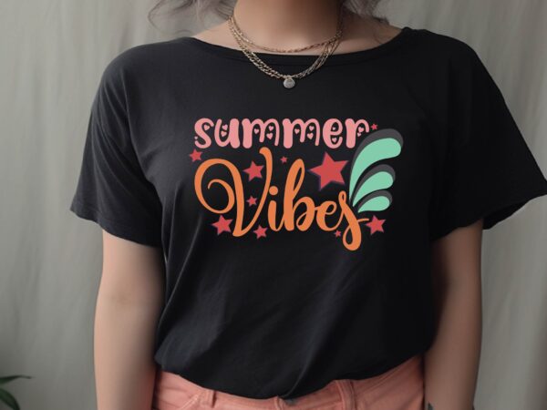 Summer vibes t shirt template vector