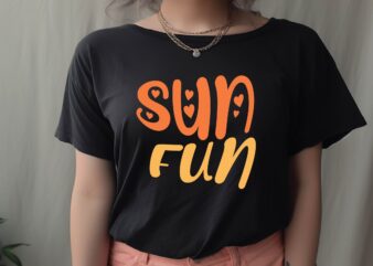 SUN FUN t shirt template vector