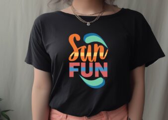 Sun Fun t shirt template vector