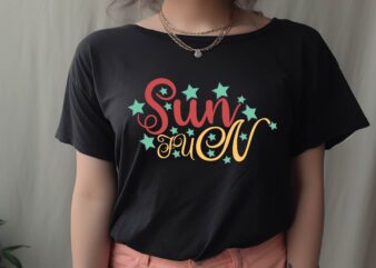 Sun Fun t shirt template vector