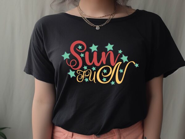 Sun fun t shirt template vector