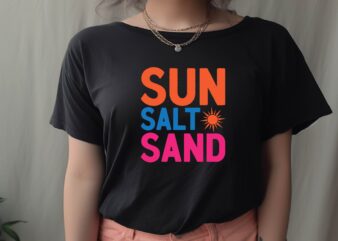 sun salt sand t shirt template vector