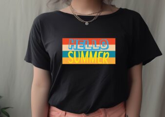 hello summer graphic t shirt