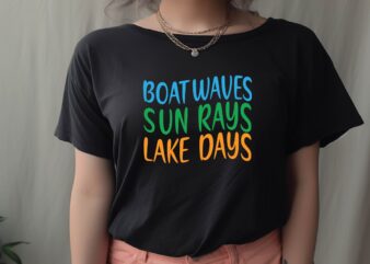 boat waves sun rays lake days t shirt template