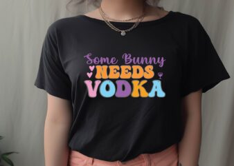 some bunny needs vodka t shirt template vector
