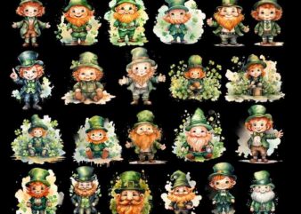 Bundle Patrick Day Png, Leprechaun Bundle Png, Shamrock Png