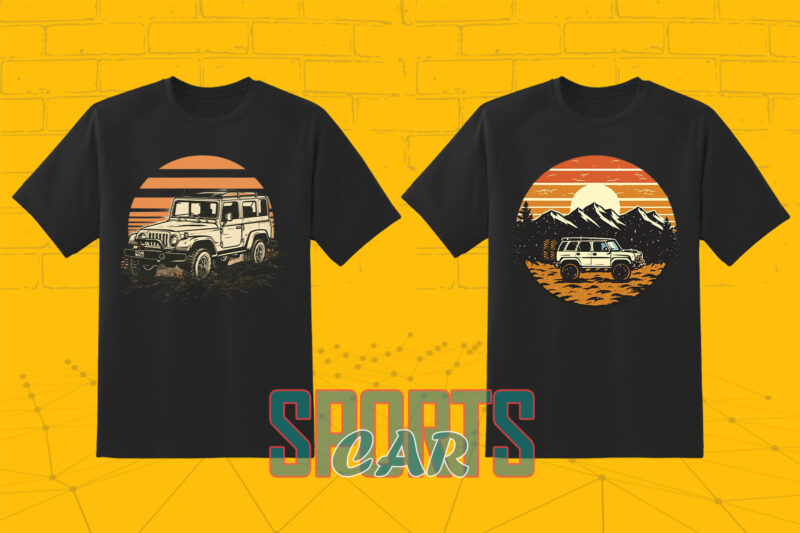 Off-Road Car T-shirt Design Illustration 20 Clipart Bundle Perfect for Stylish T-Shirt Design