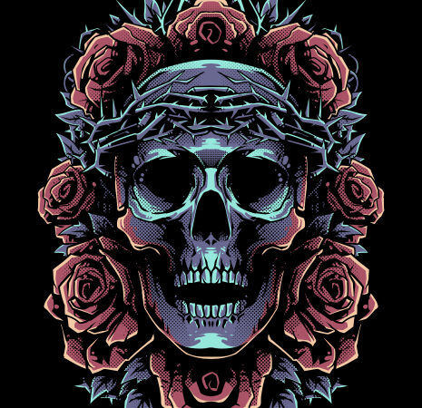 Skull of rose t shirt template vector Skull of rose t shirt template vector