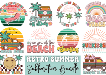 Retro Summer Sublimation Bundle t shirt design online