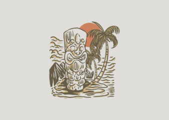 summer tiki t shirt template vector