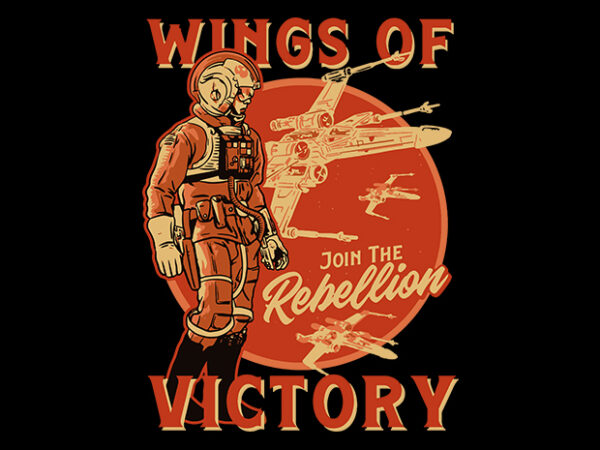 Wings of victory t shirt design for sale