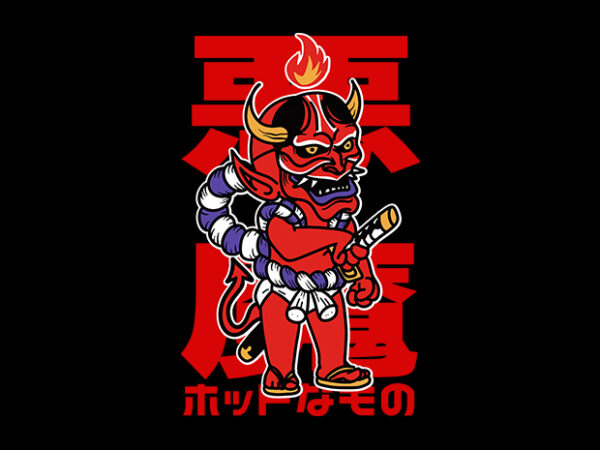 Hot stuff samurai graphic t shirt