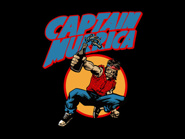 Captain murrica t shirt vector file