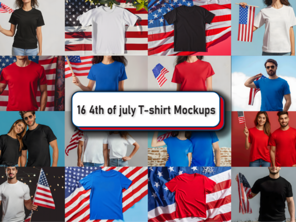 4th of july t-shirt mockup bundle