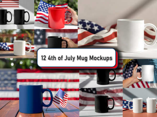 4th of july mug mockup bundle