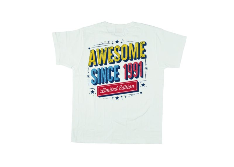 awesome since 1990 tshirt design vintage retro style 2024
