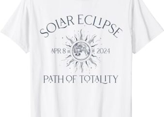 (2 sides) solar eclipse 2024 path of totality total solar t-shirt